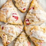 Strawberry Scones Drizzled with Icing